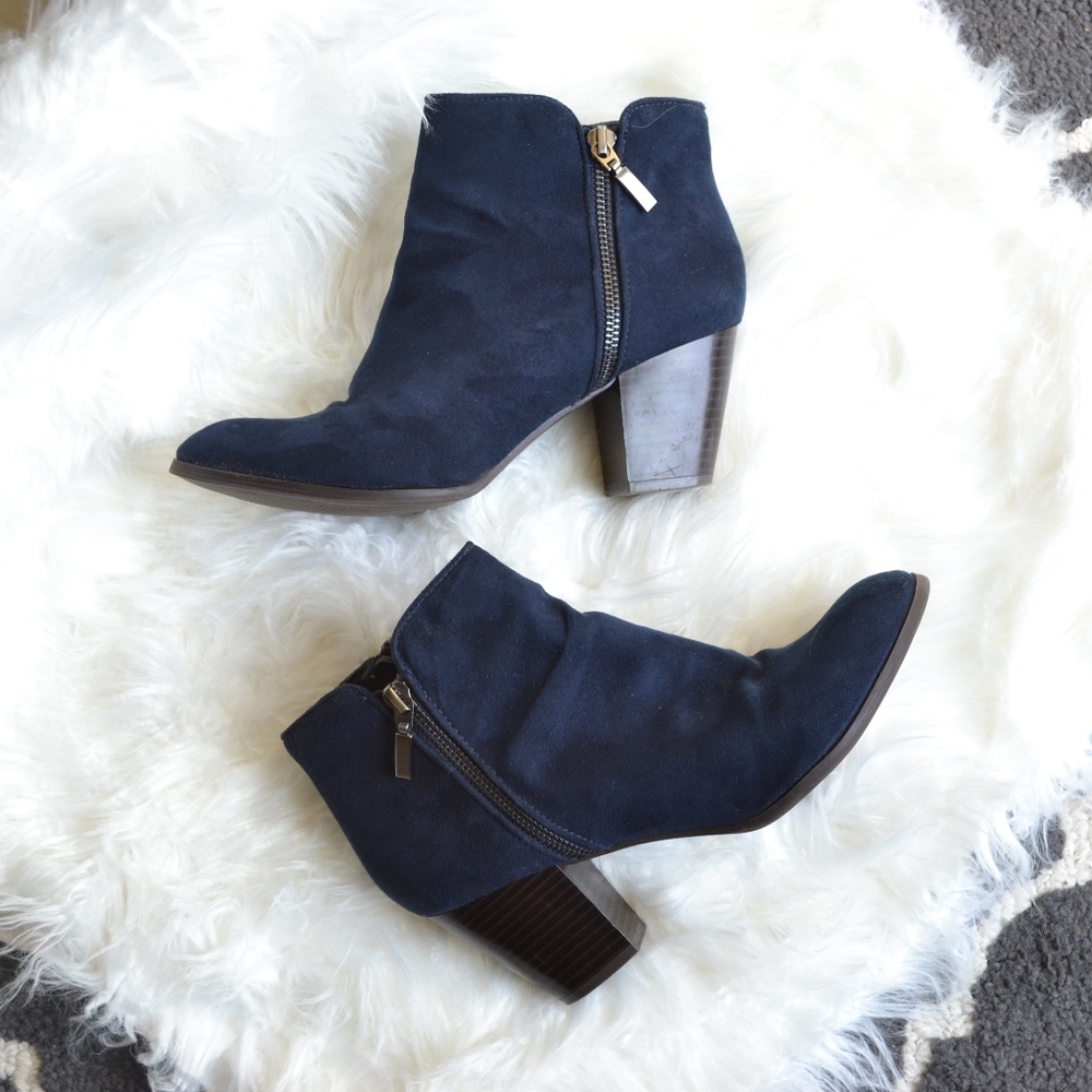 STYLE & CO | Jamila Blue Suede Booties